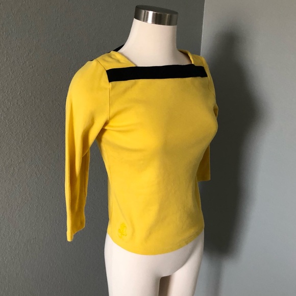 Lauren Ralph Lauren Vintage Yellow/Black Boat Neck Blouse - Picture 3 of 16